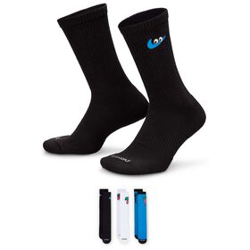 Socks Men's Nike Swooshy Cushioned Crew 3 Pairs Side View With Package