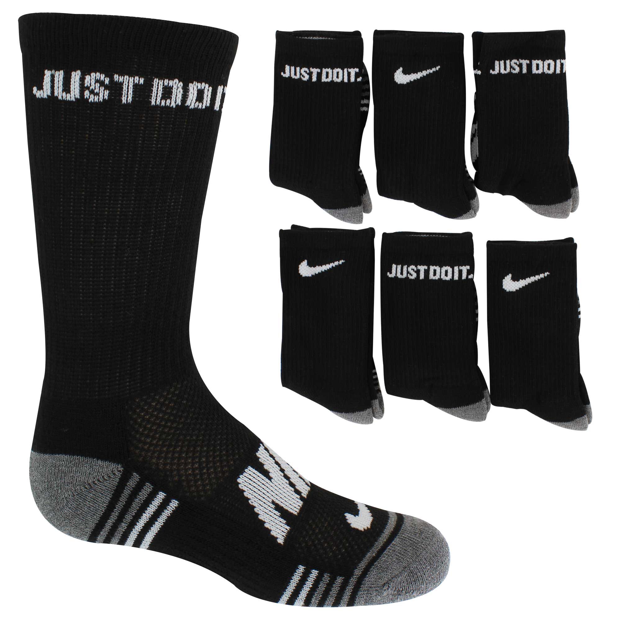 Kids' Nike Cushioned Crew 6-Pair Pack Front Image With Pack View