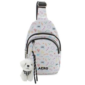  Aeropostale Alexa Sling With Plush Dog Bag Clip Front View