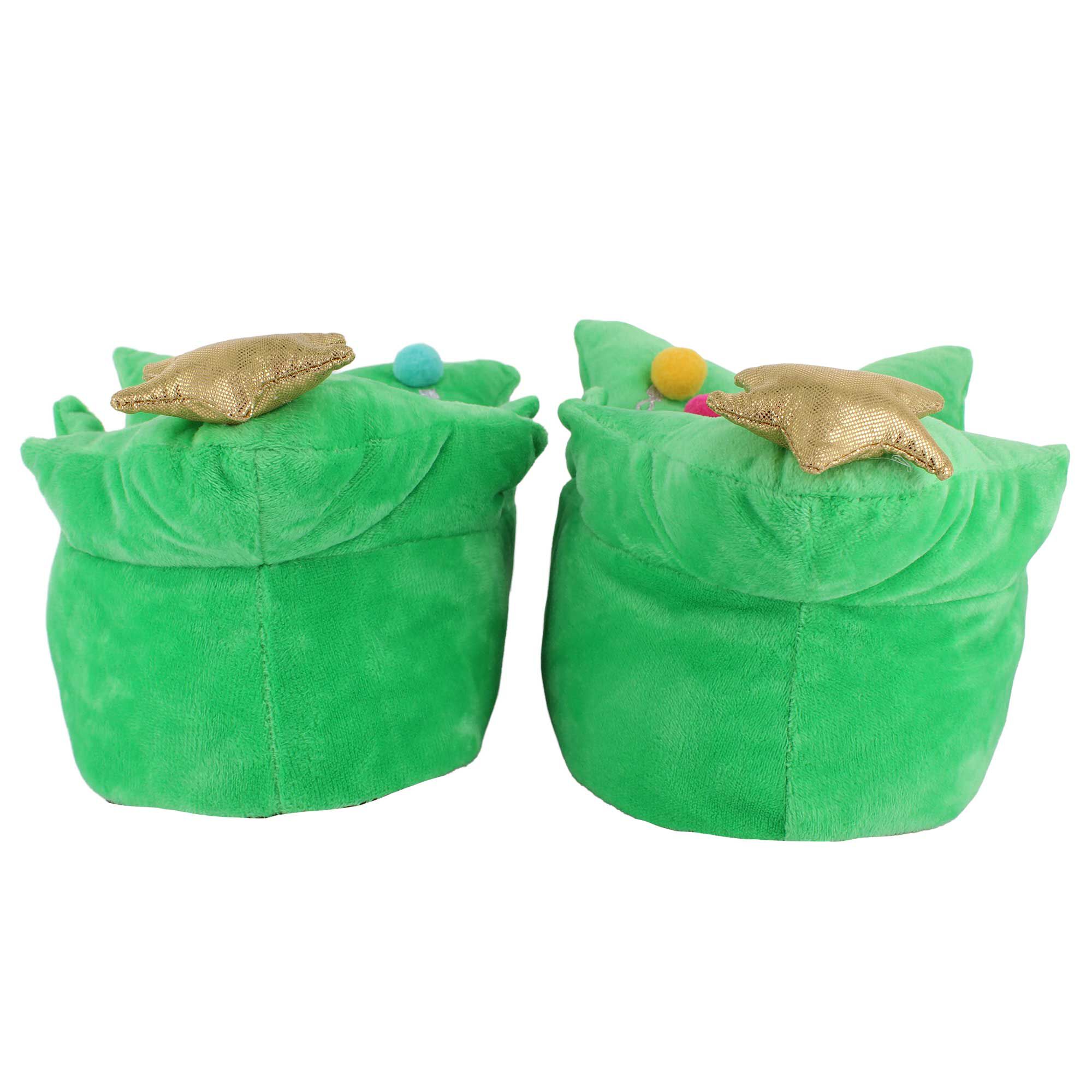 Adults' Christmas Tree Slippers XS/S Front View