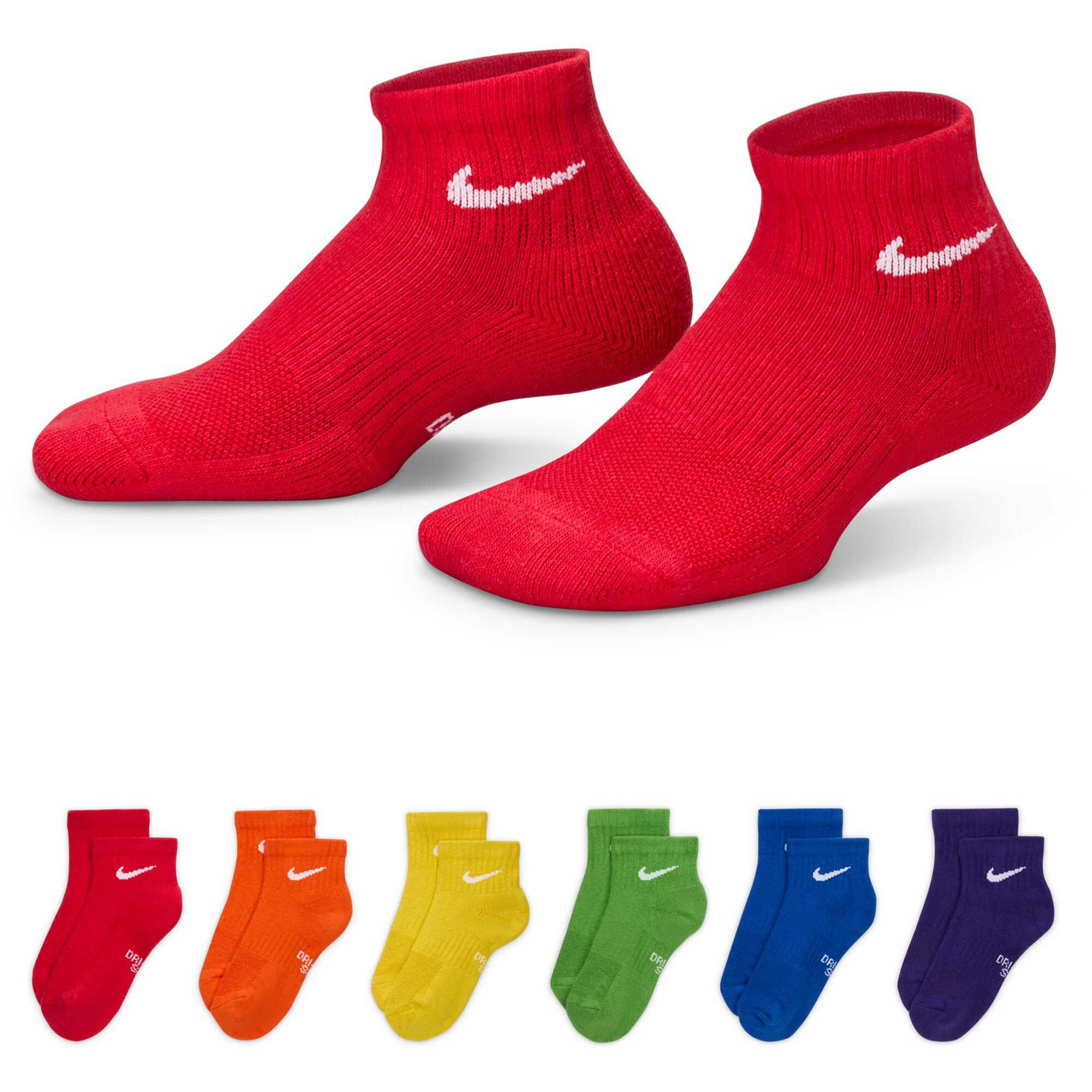 Kids' Nike Everyday Cushioned Ankle 6-Pair Pack Side View With Package