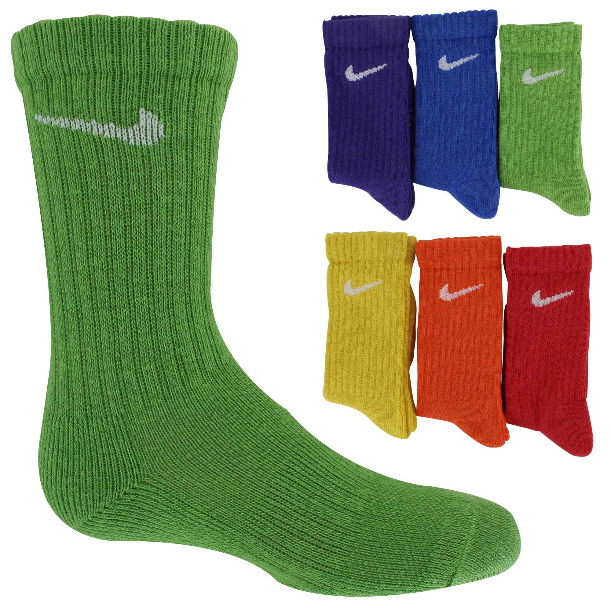 Boys' Nike Cushioned Crew 6-Pair Pack Side View With Package