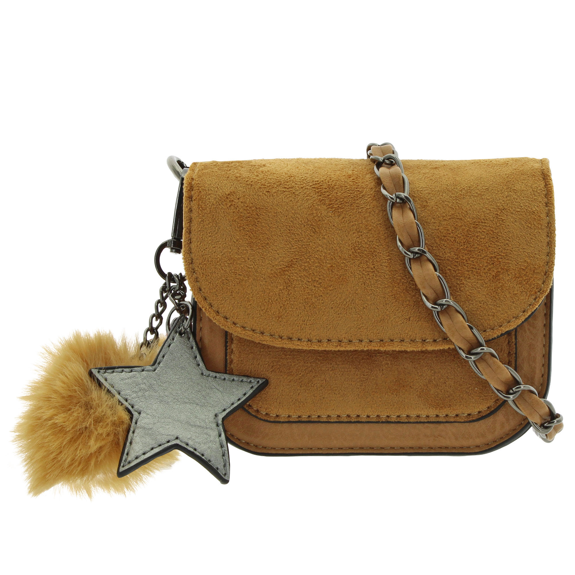 Sam & Hadley Mini Faux-Suede Handbag Front View
