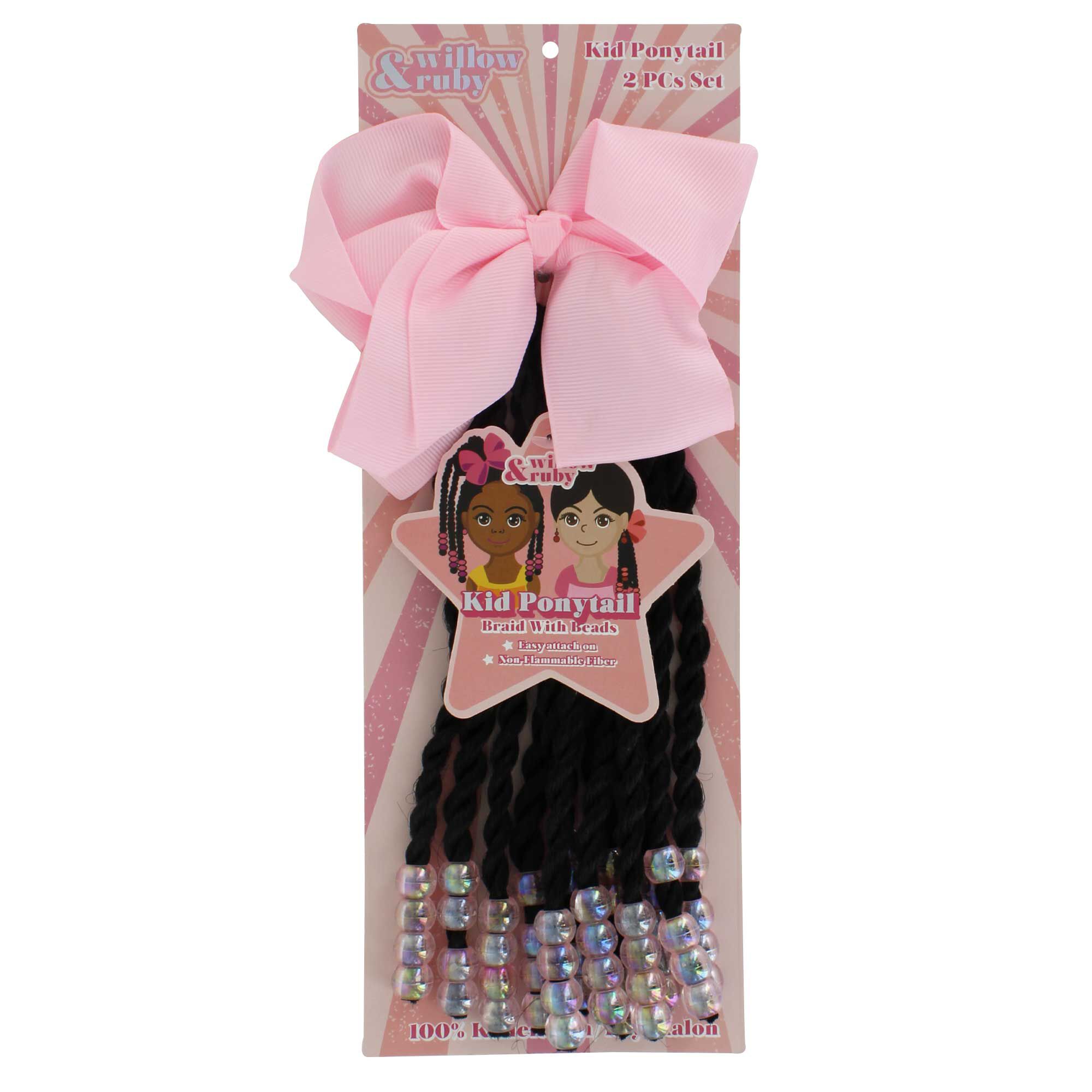 Willow & Ruby Ponytail & Bow Hair Clip 2-Piece Set Front Package View