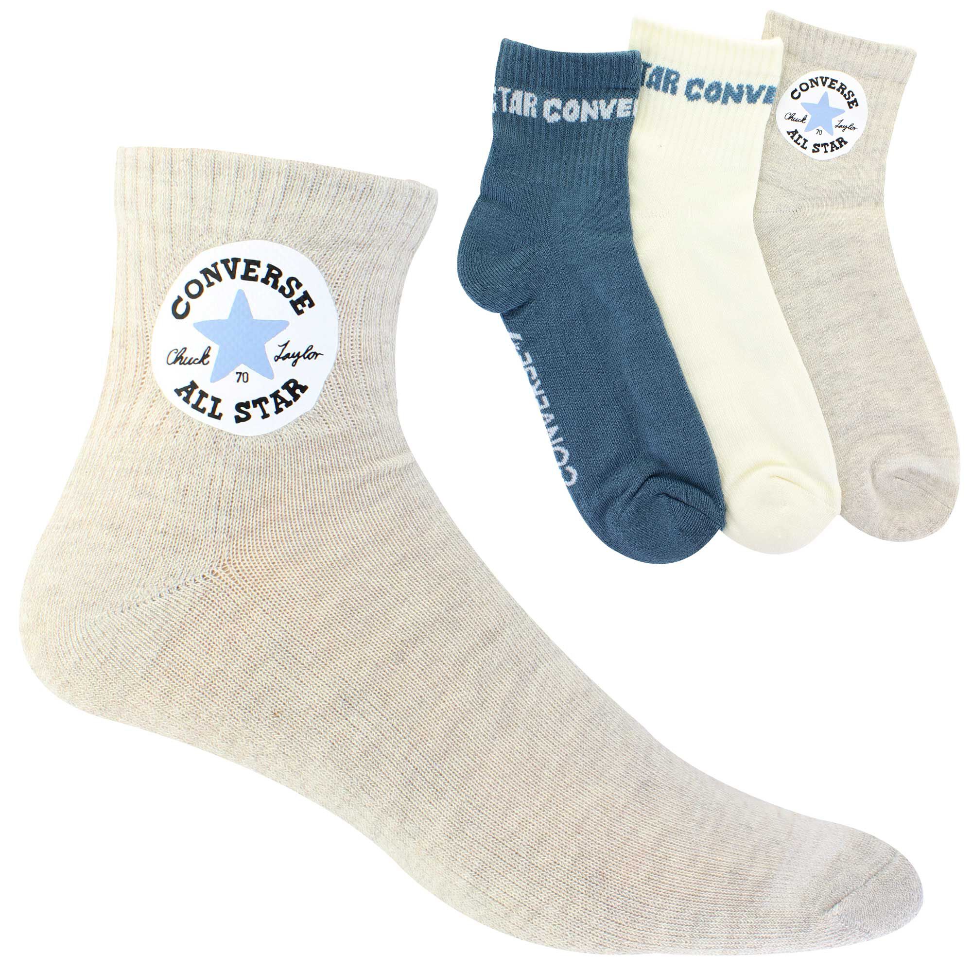 Men's Converse All-Star Quarter 3-Pair Pack Side View With Package