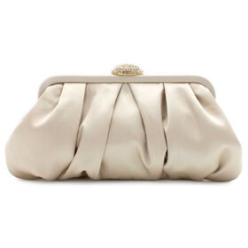  d'margeaux Pleated Satin Clutch Front View