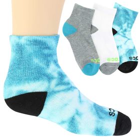  Kids' Crocs Tie-dye Quarter 3-Pair Pack Side View With Package