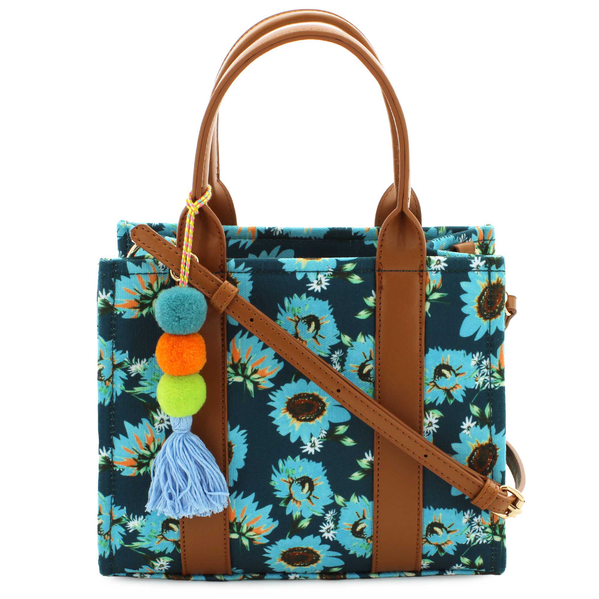 Emperia Floral Tote With Faux-Leather Trim Front View