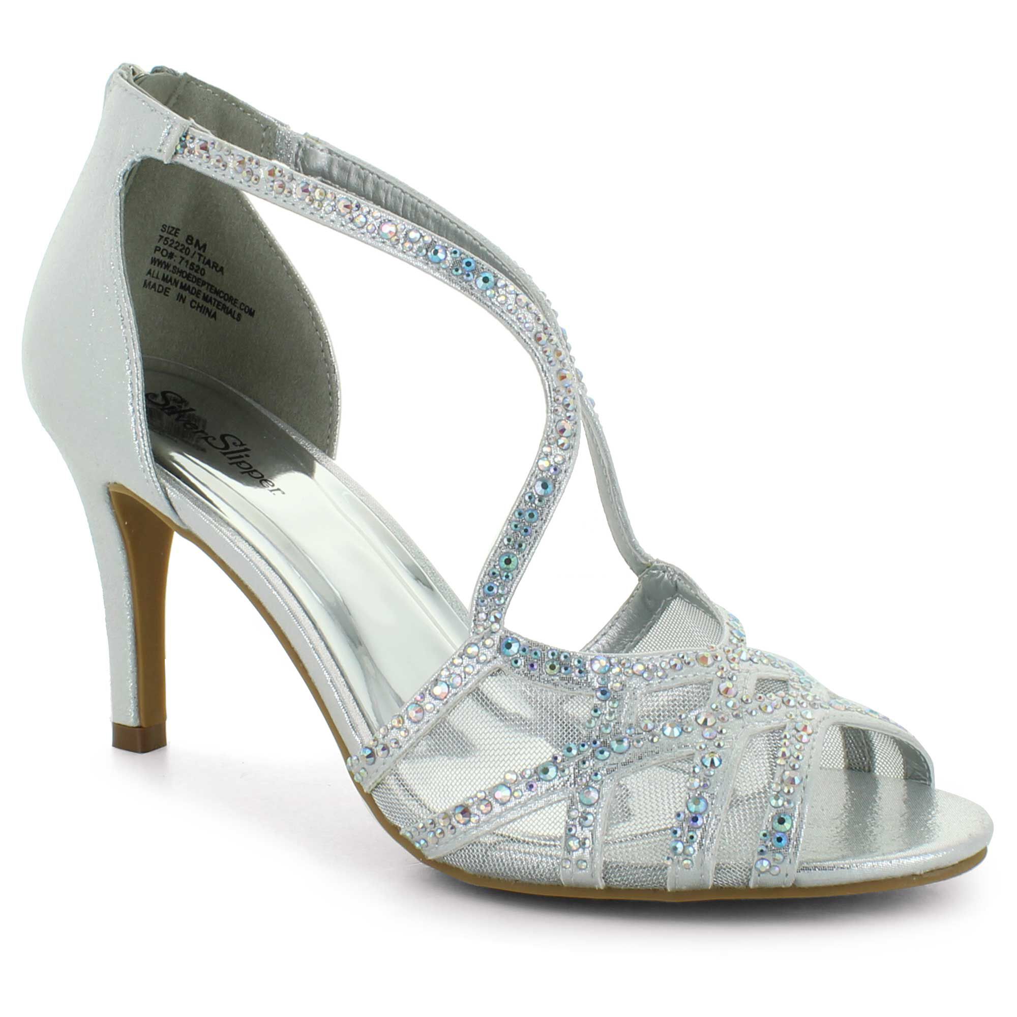 Silver heels shoe department shop