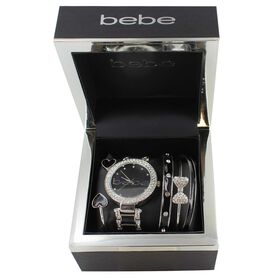 Watches bebe Faux-Diamond Watch And 4-Piece Bracelet Set Front Set View