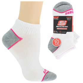 Socks Women's Skechers Quarter Crew 10 For $10 Side View With Package