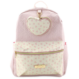 Traditional Jessica Simpson Quilted Heart Backpack Front View