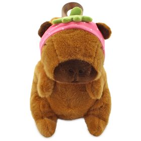  Carried Away Strawberry Capybara Plush Backpack Front View