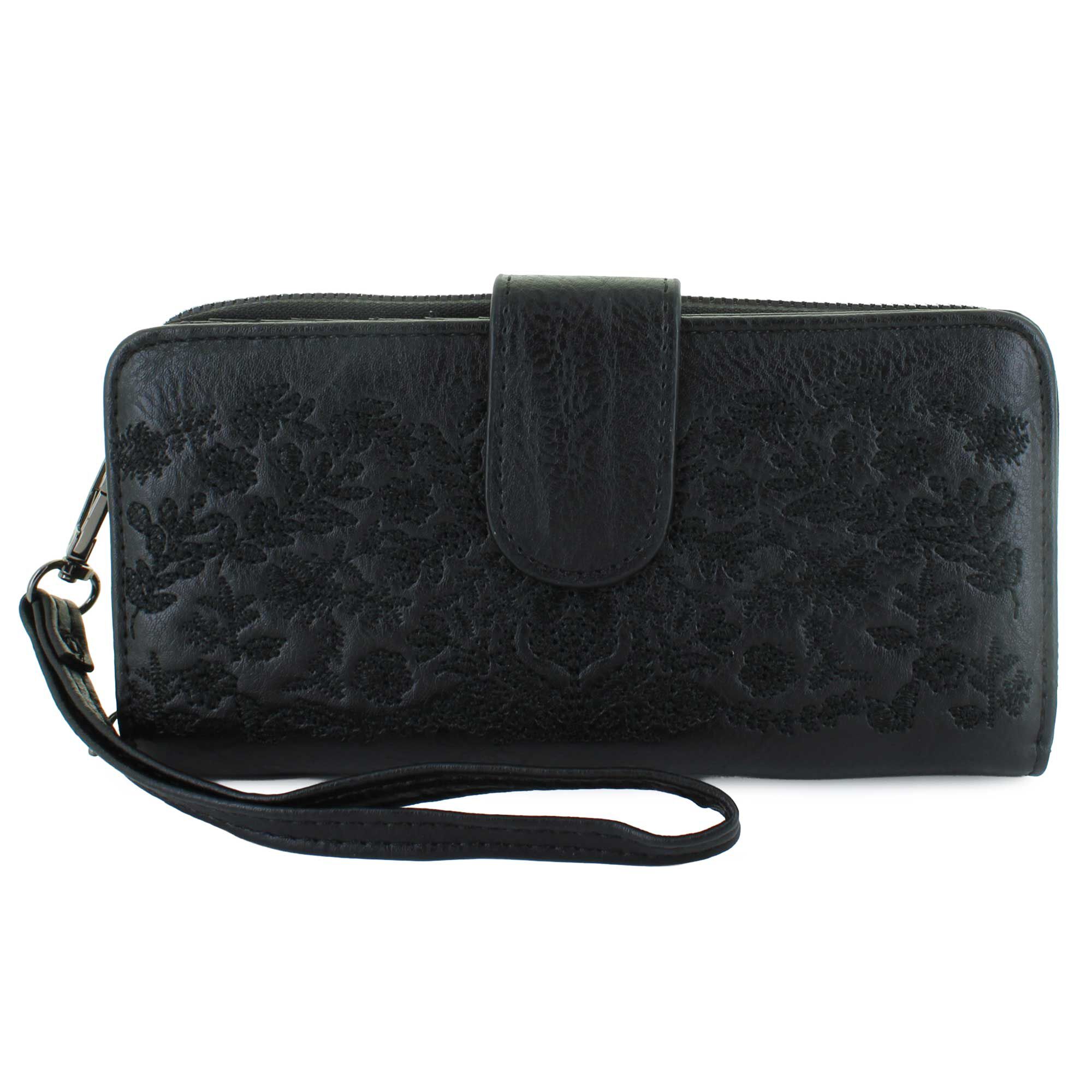 Sam & Hadley Embroidered Wallet/Wristlet Front View