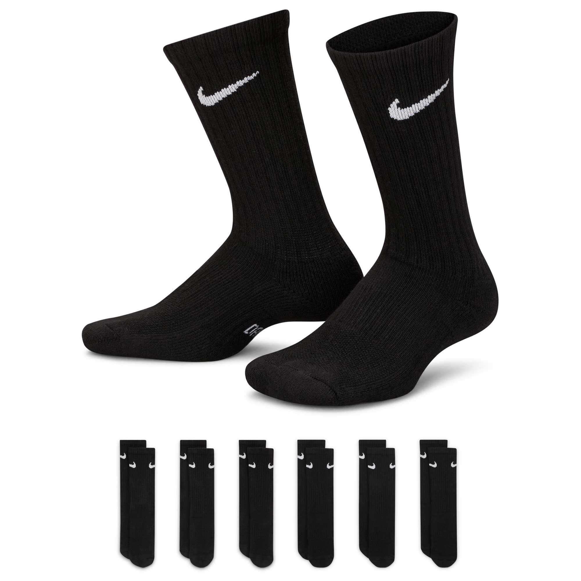 Kids' Nike Everyday Cushioned Crew 6-Pair Pack Side View With Package