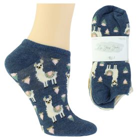 Socks Women's Llama-Print No-Show Socks 10 For $10 Side View With Package