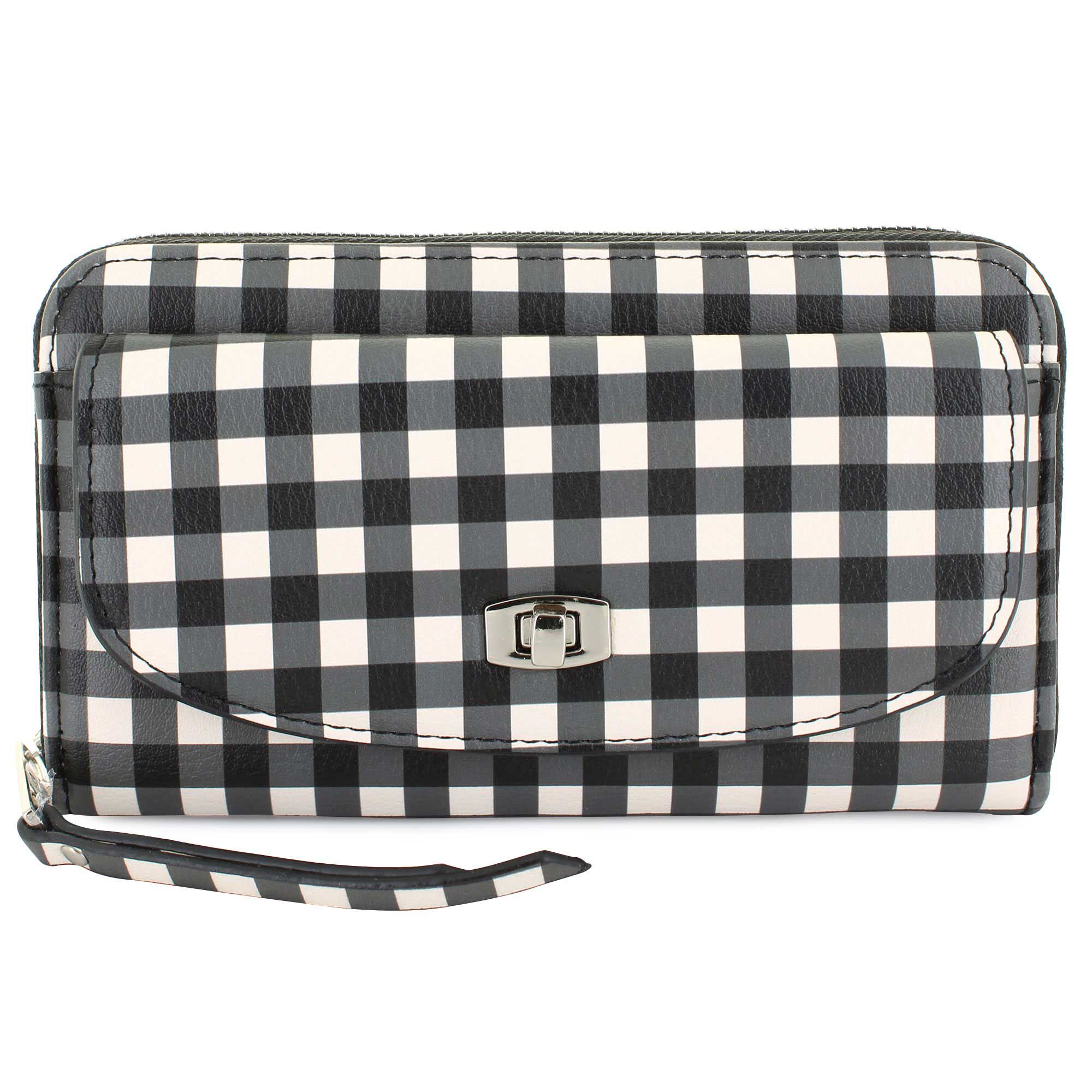 Madden Girl Gingham-Print Wallet Front View