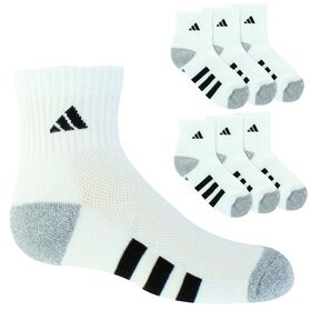 Boys' Socks Kids' adidas Cushioned Quarter 6-Pair Pack Side View With Package
