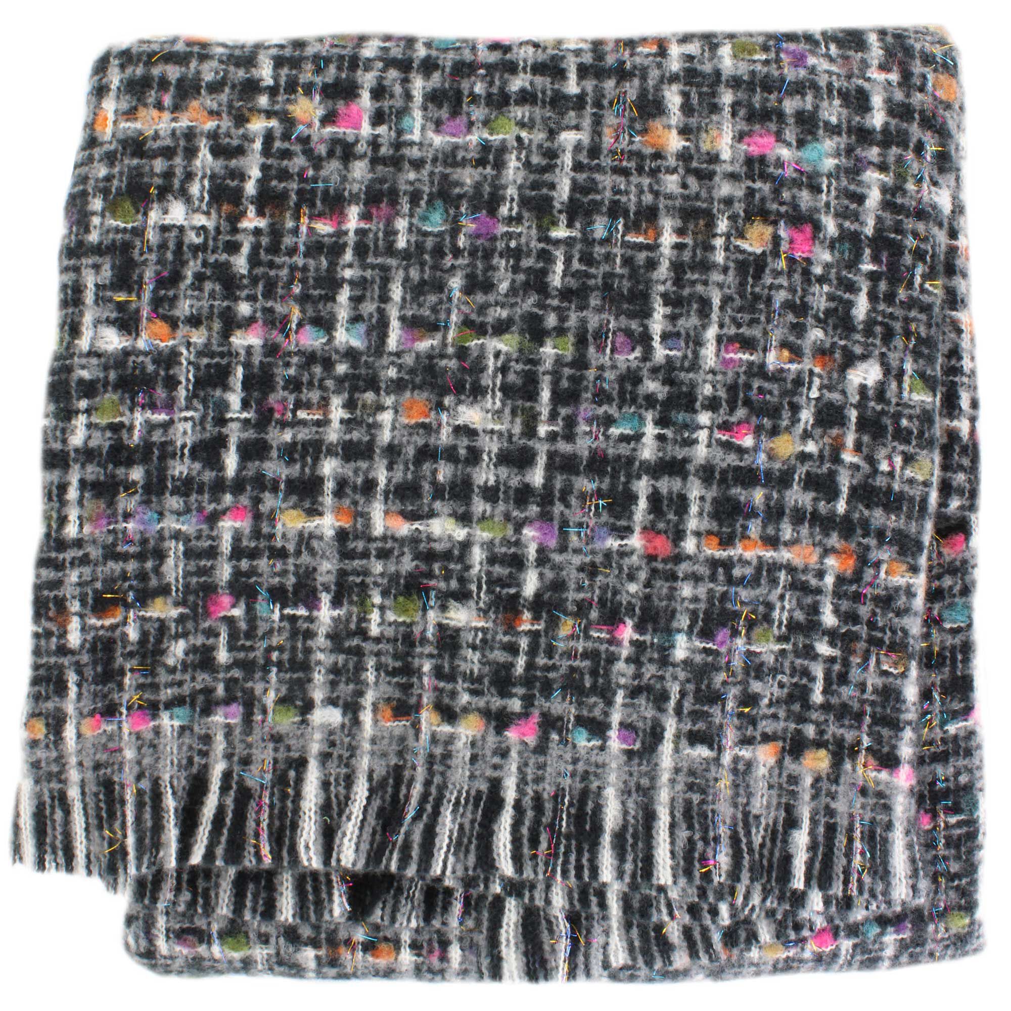 Couture Gems Tweed Oblong Scarf With Lurex Accents Folded View