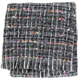 Scarves Couture Gems Tweed Oblong Scarf With Lurex Accents Folded View