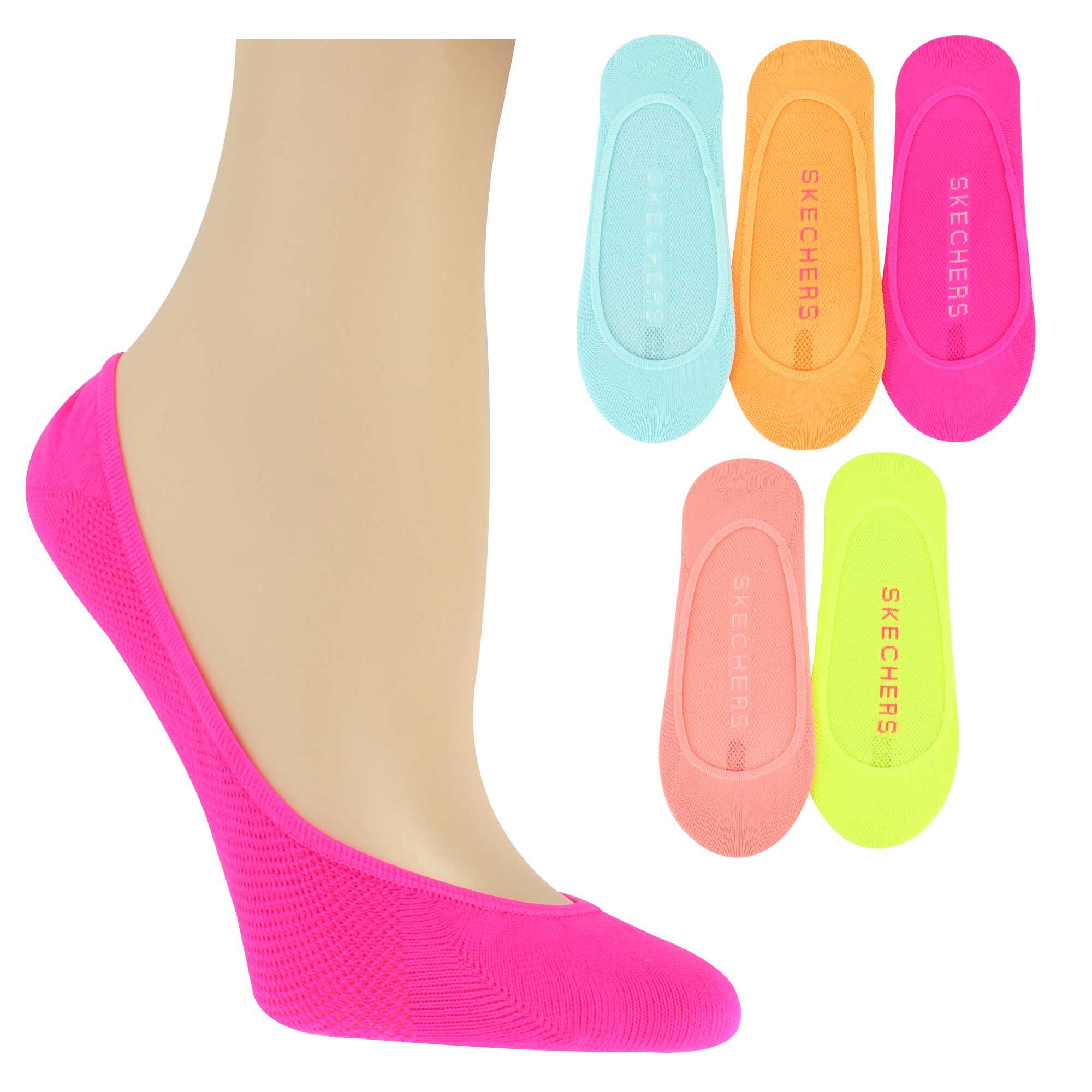 Women's Skechers Liner 5-Pair Pack Side View With Package