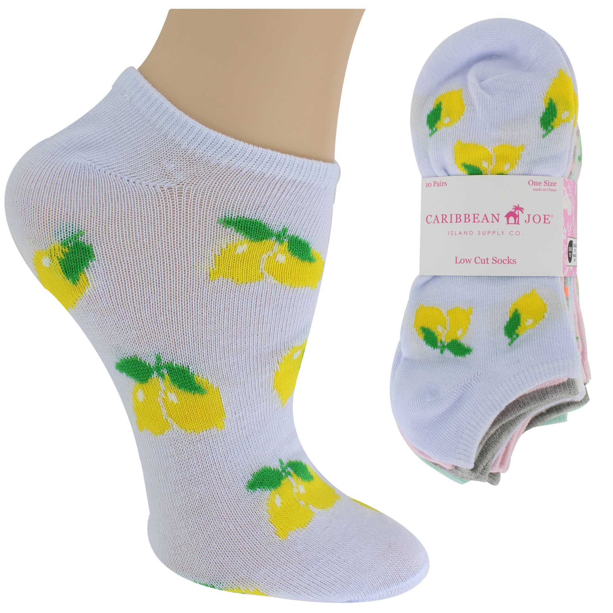 Women's Caribbean Joe Fruit Low-Cut 10 For $10 Side View With Package
