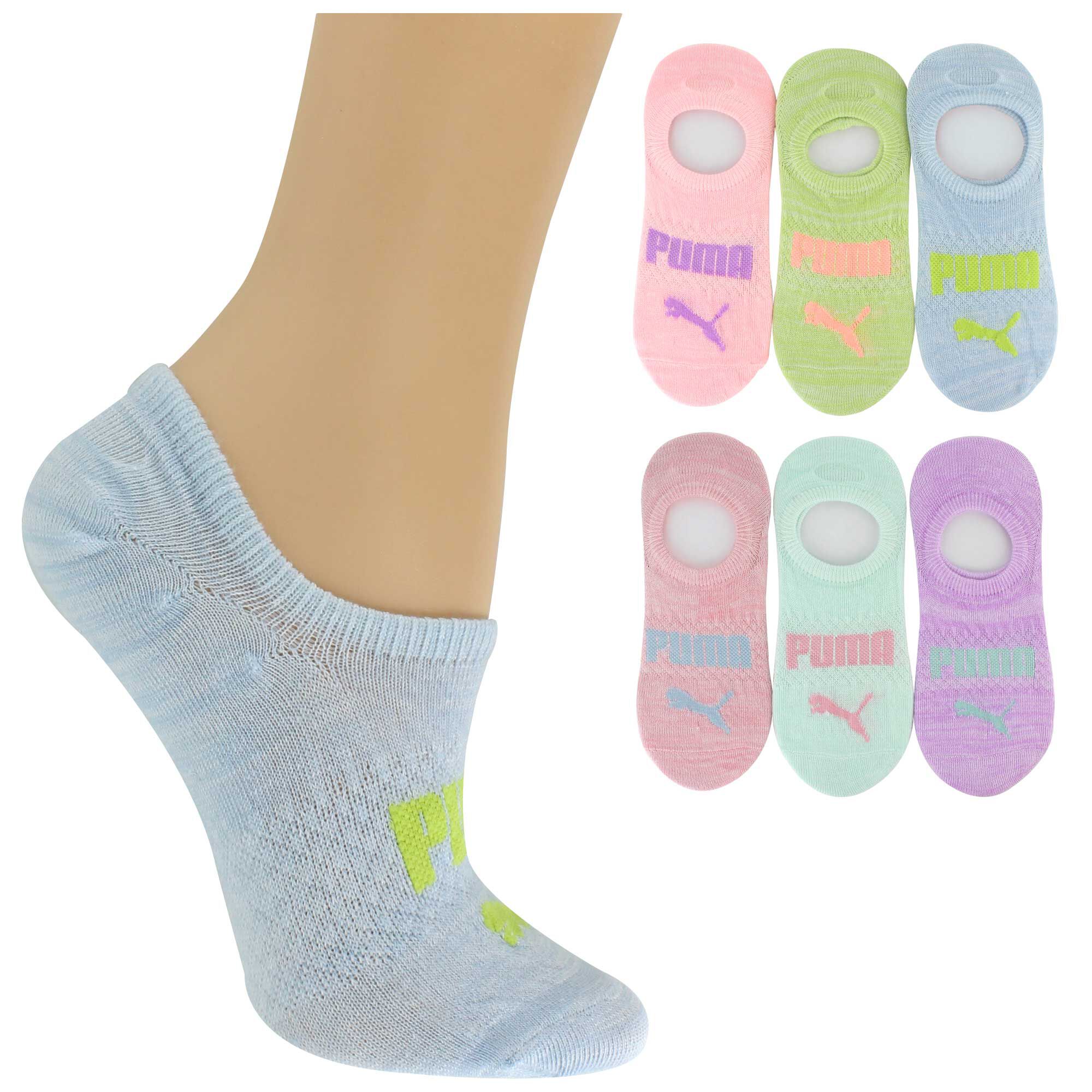 Women's PUMA No-Show Liner 6-Pair Pack Side View With Package