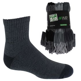 Boys' Socks Kids' Air Sports World Quarter 10 For $10 Side View With Package