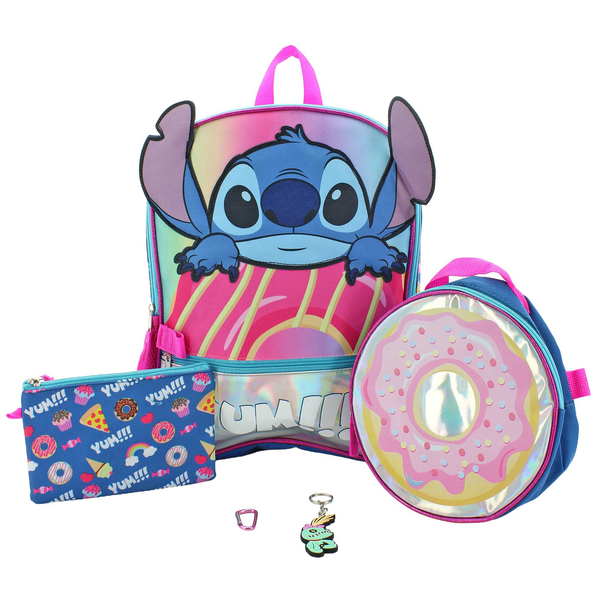 Disney Stitch 5-Piece Backpack Set Front View