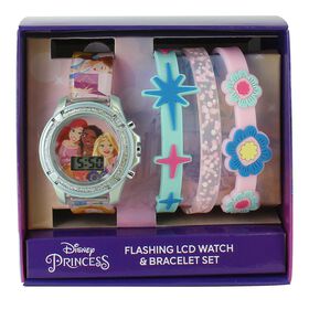 Watches & Jewelry Disney Princess Flashing Watch And Bracelets Front Set View
