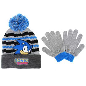 Characters & Collaborations: Shoes & Accessories Kids' Sonic The Hedgehog Knit Hat And Glove Set Front View