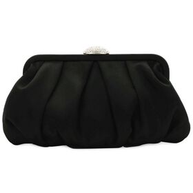 Clutches & Handbags d'margeaux Pleated Satin Clutch Front View