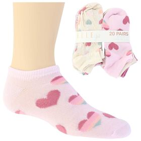 Girls' Socks Kids' Elle Girl No-Show 20 Pair For $10 Side View With Package