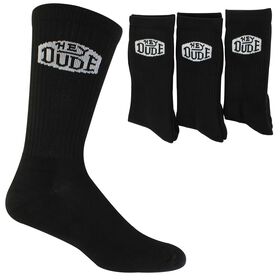 Socks Men's HEYDUDE Crew 3-Pair Pack Side View With Package