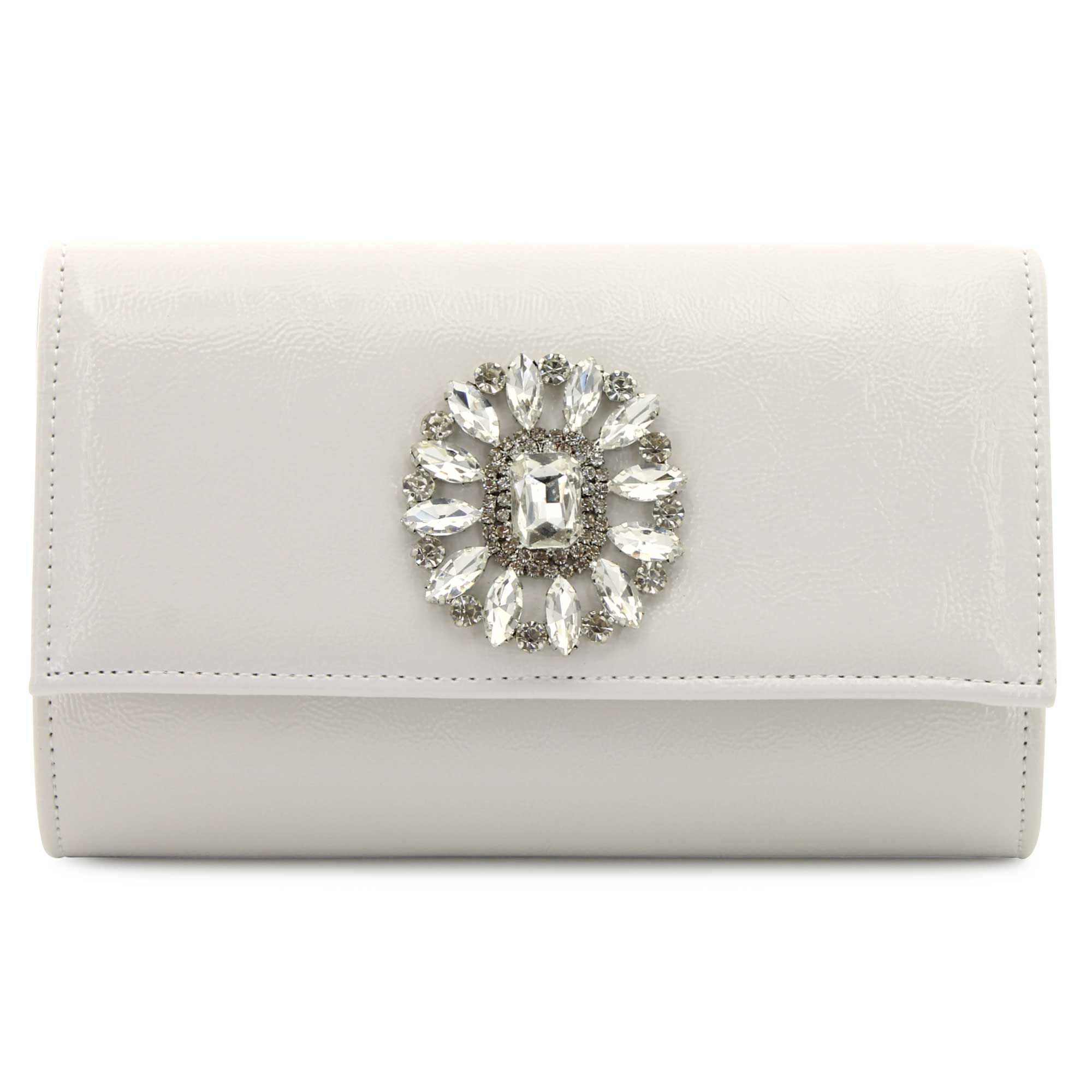 Sasha Fancy Broach Clutch Front View