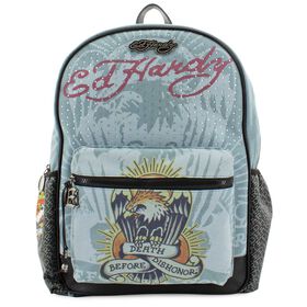 Traditional Ed Hardy Mick Denim Backpack Front View
