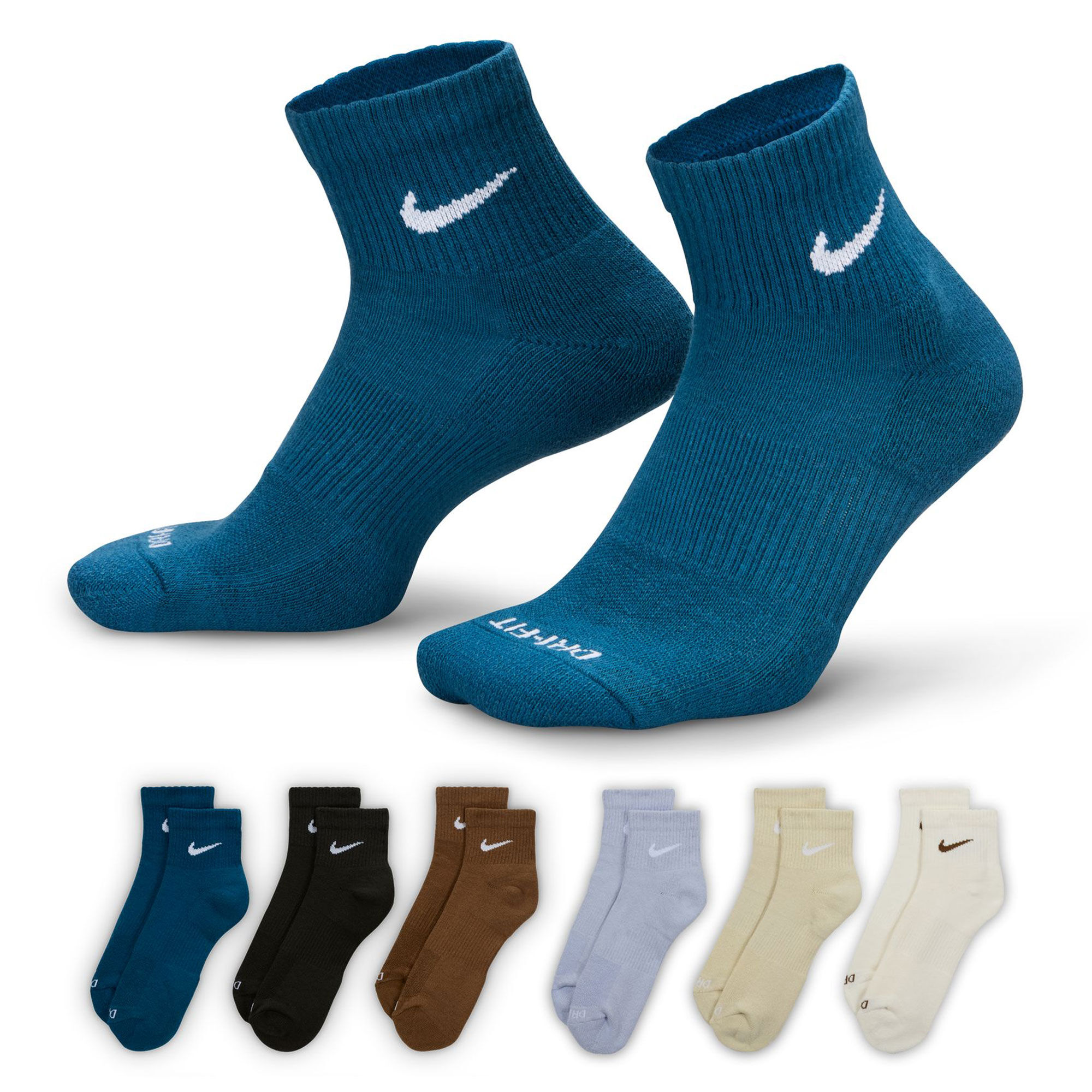 Women's Nike Everyday Cushioned Ankle 6-Pair Pack Side View With Package