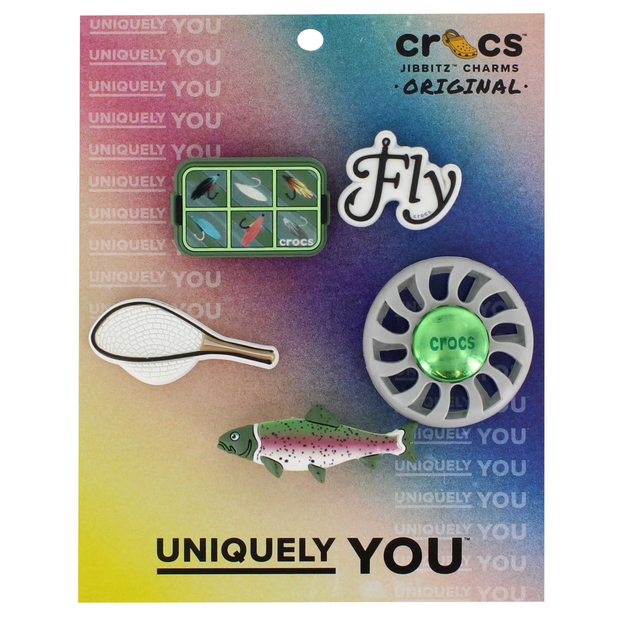 Crocs Jibbitz Fly Fishing 5-Pack Front Package View