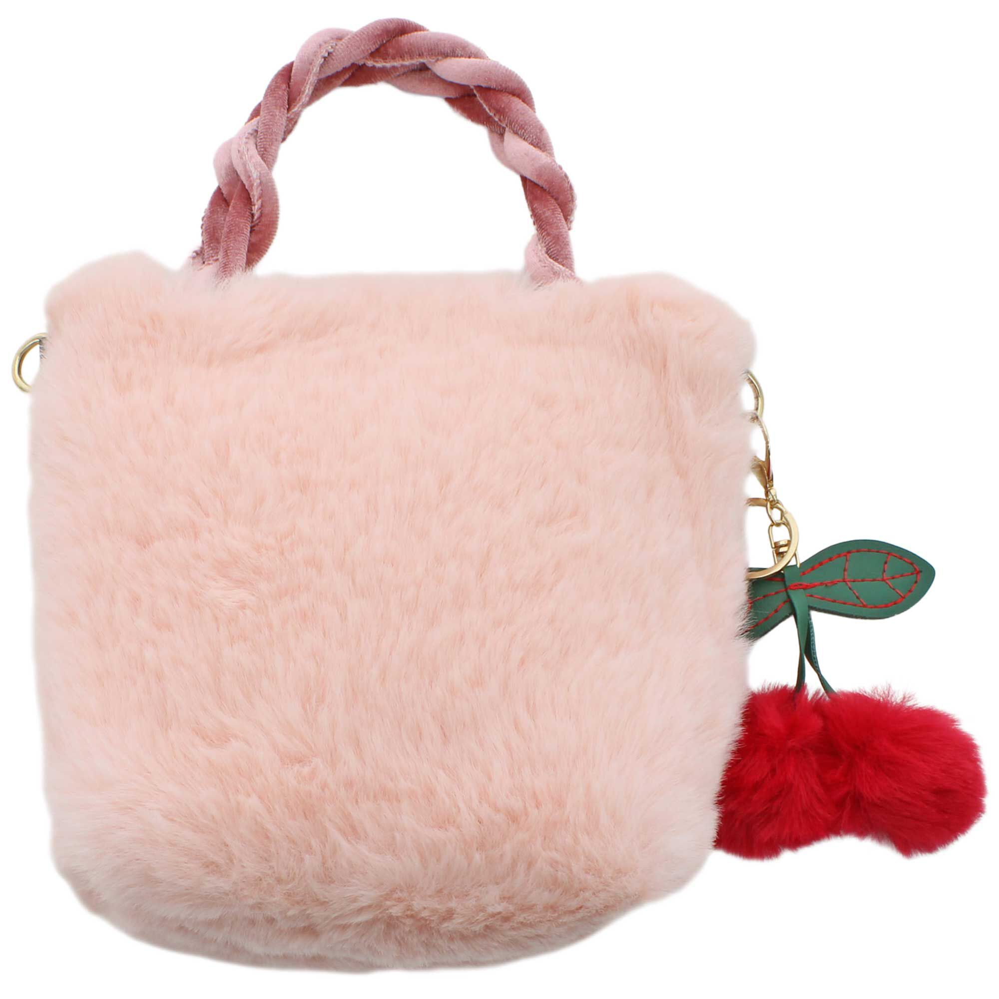 a little obsessed Plush Bag With Braided Handle a little obsessed Plush Bag With Braided Handle, , hi-res