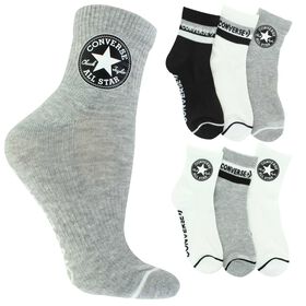 Socks Women's Converse Patch & Stripe Quarter 6 Pairs Side View With Package