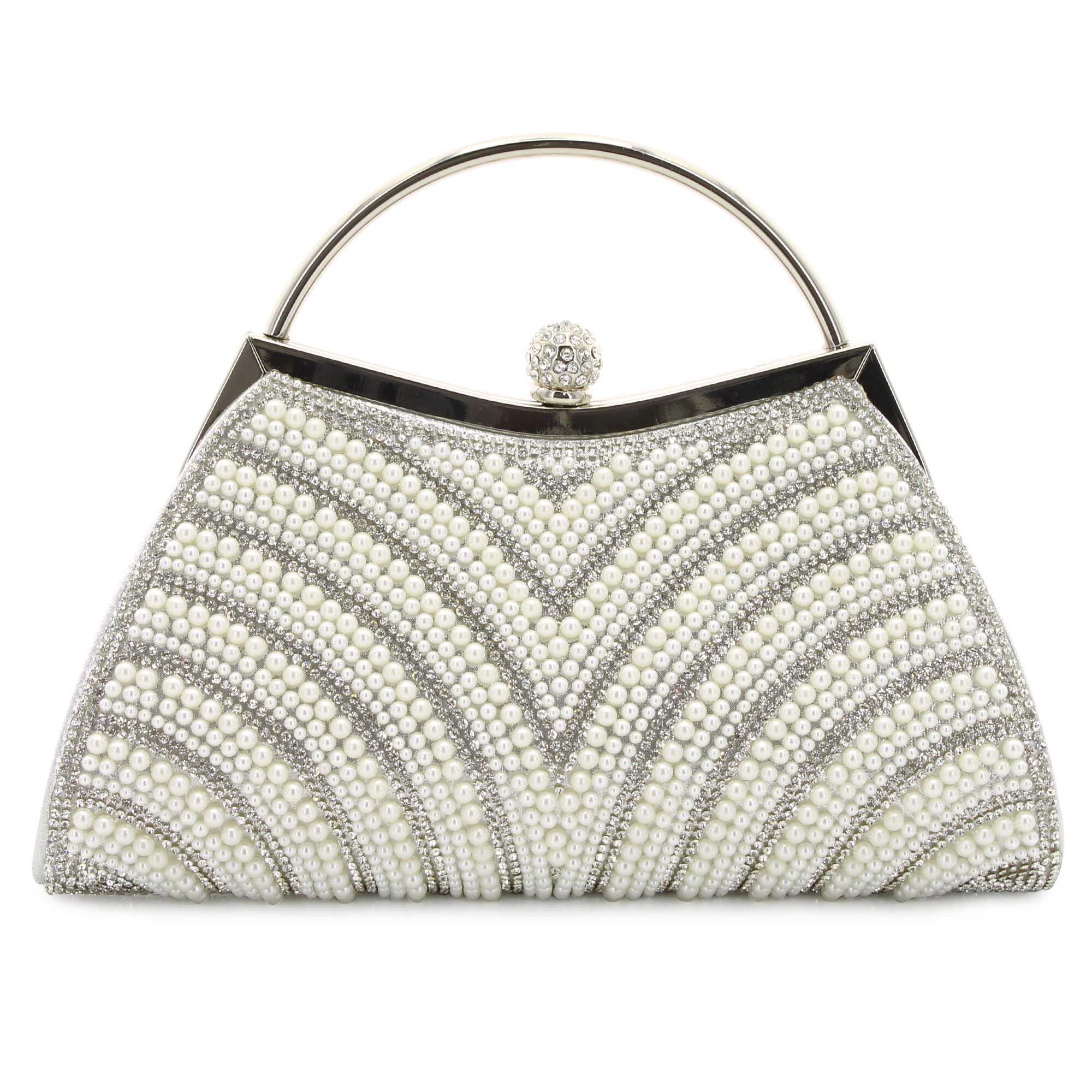 d'margeaux Faux-Pearl Bag Front View