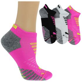 Socks Women's PUMA Moisture-Wicking Low-Cut 3-Pair Pack Side View With Package