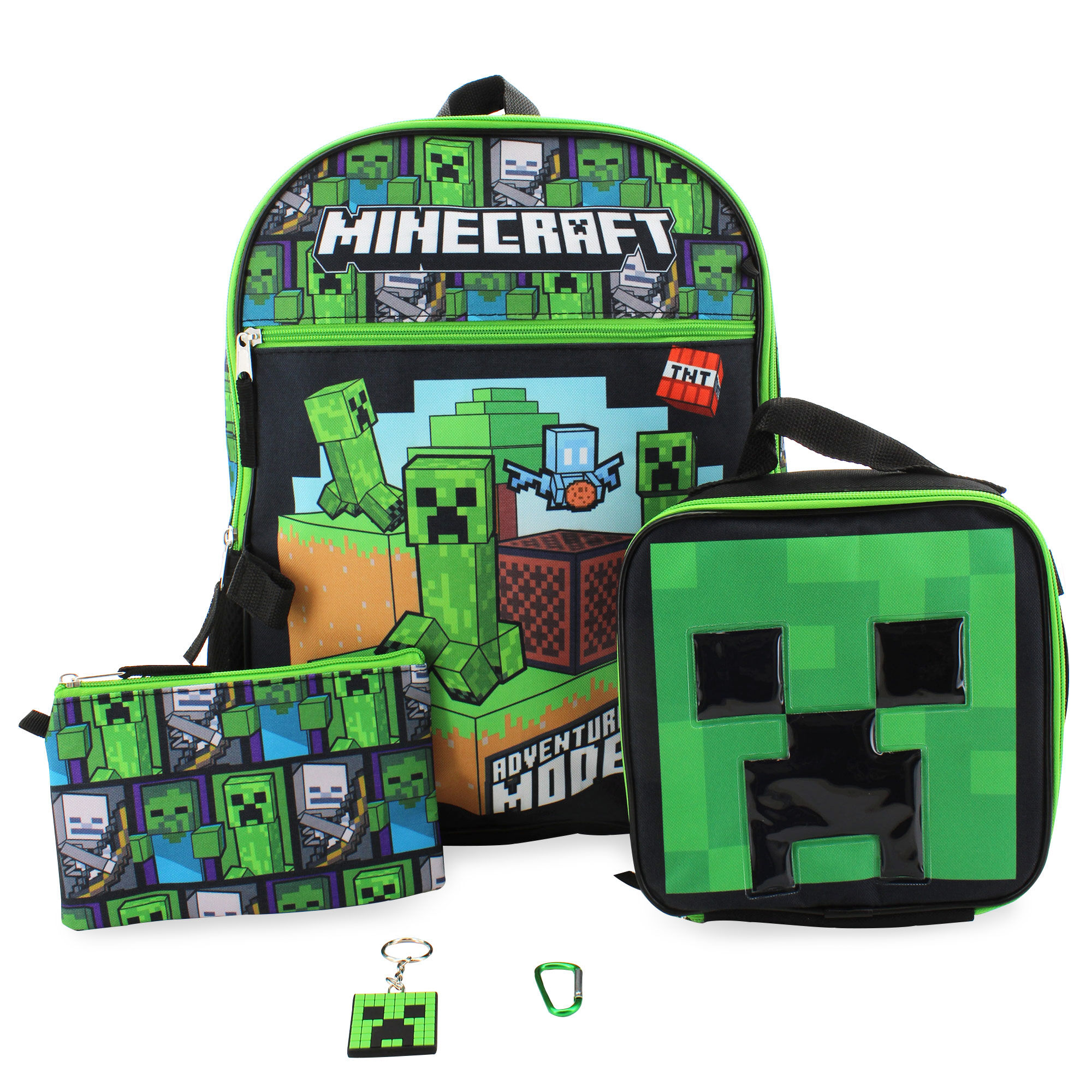 MINECRAFT 5-Piece Backpack Set Front View