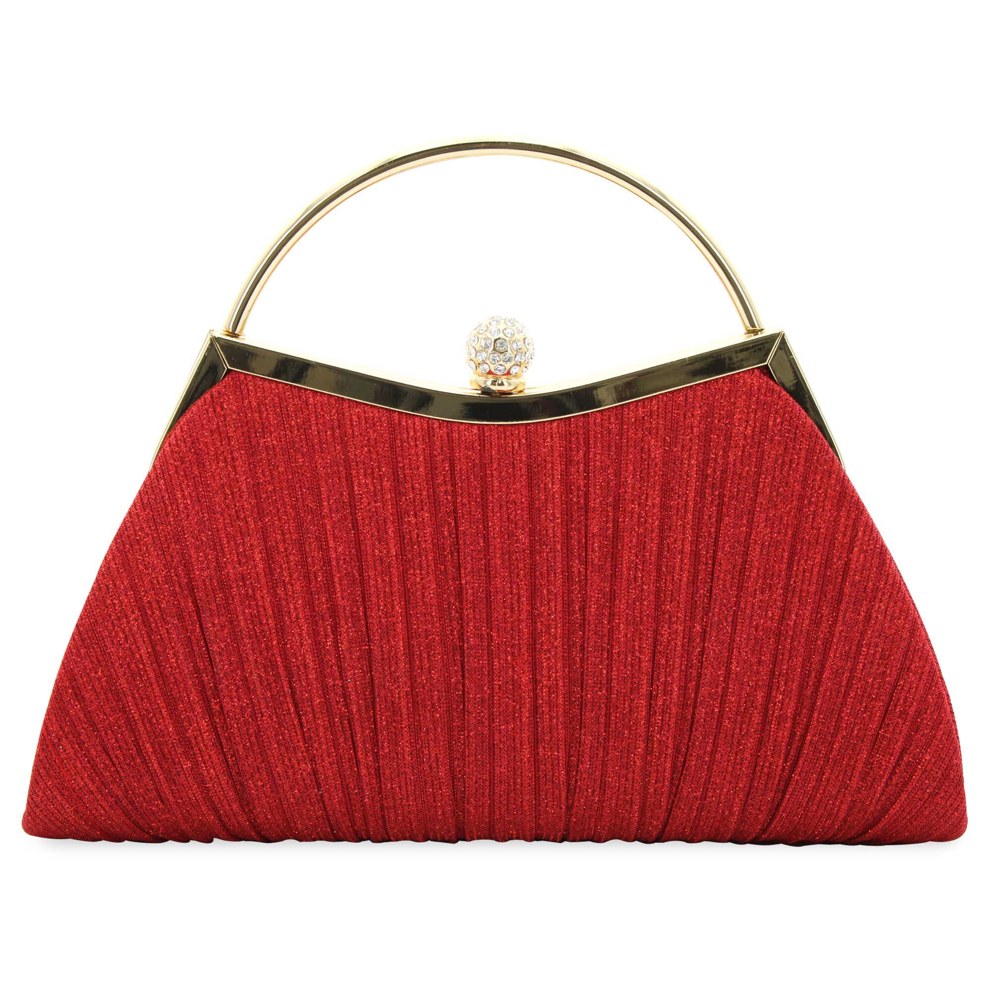 d'margeaux Pleated Evening Bag Front View