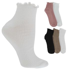 Socks Women's Capelli Ruffle Ankle Socks 5-Pair Pack Side View With Package