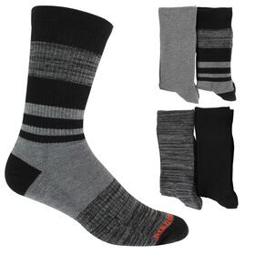 Socks Men's Merrell Striped Crew 4-Pair Pack Side View With Package