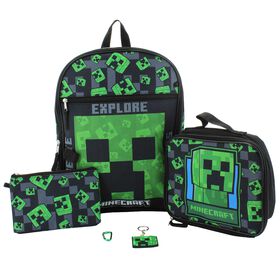 Traditional MINECRAFT5-Piece Backpack Set Front View