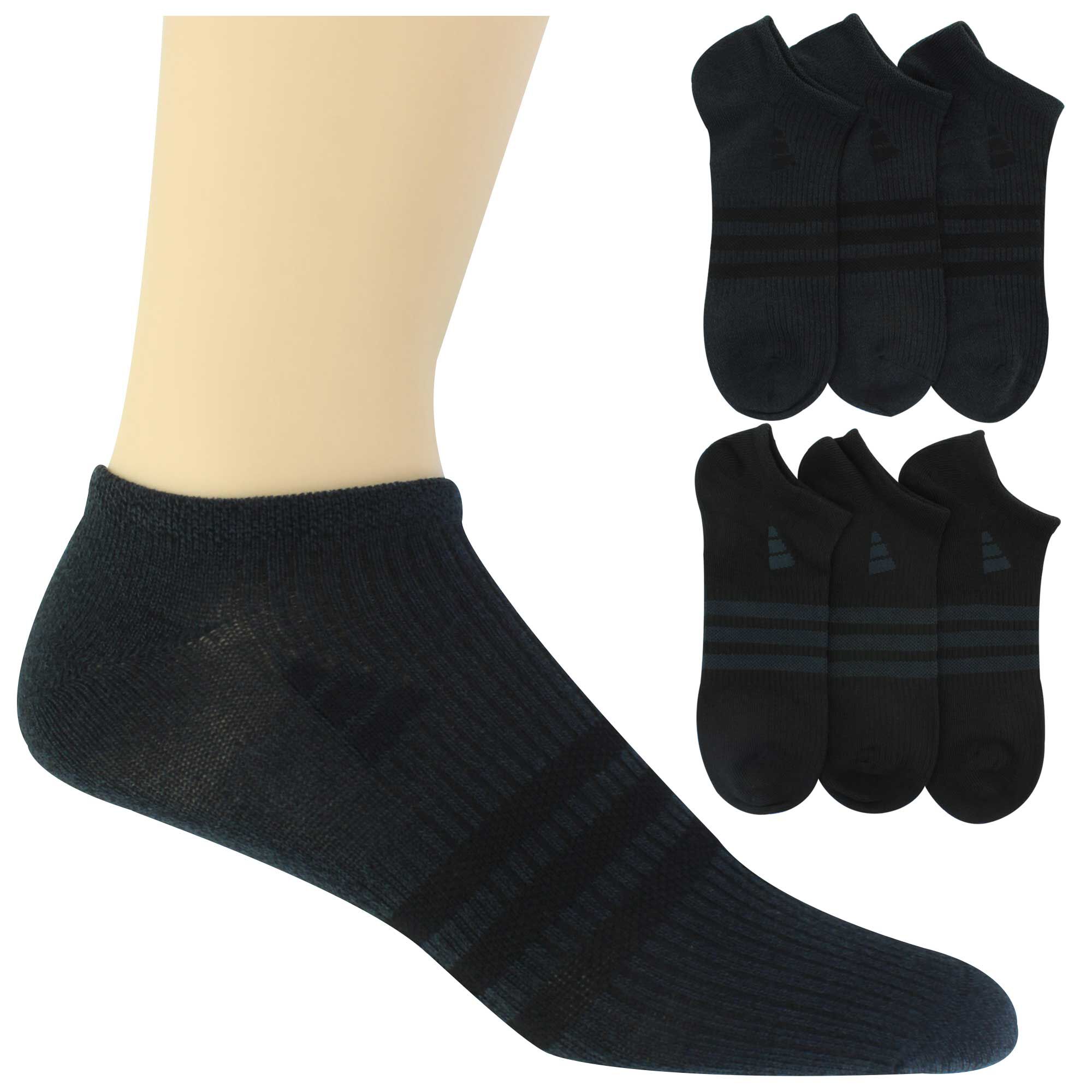 Men's adidas SUPERLITE No-Show 6-Pair Pack Side View With Package