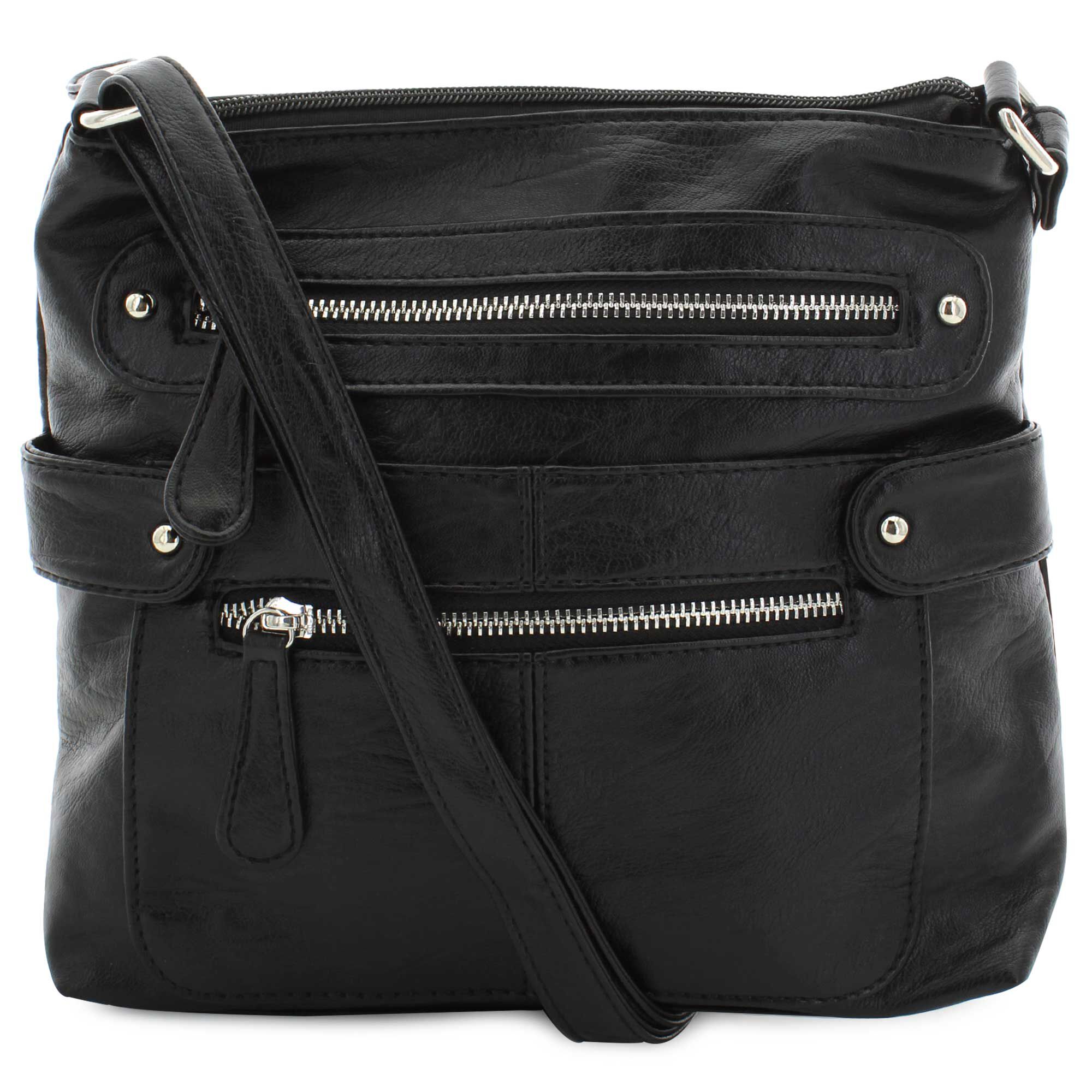 Braciano North/South Top-Zip Crossbody Front View