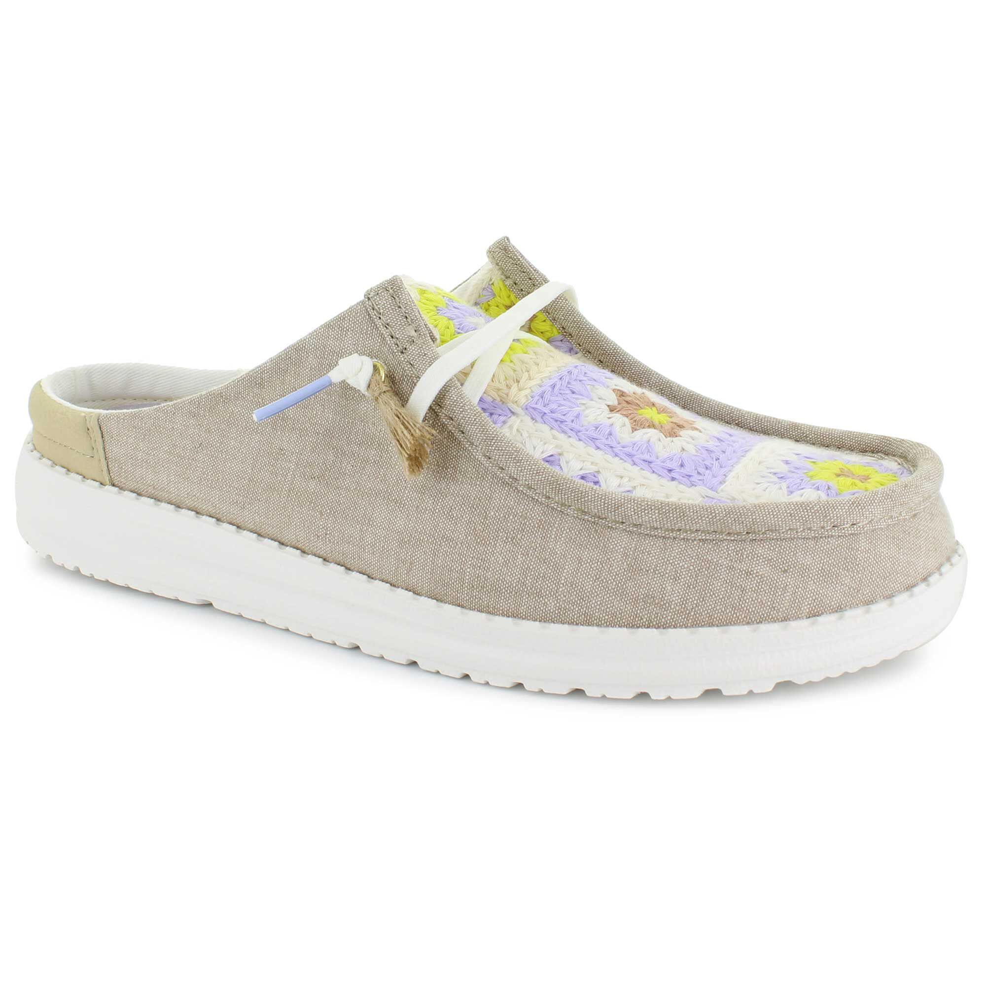 HEYDUDE Wendy Slip Cottage Crochet Right Side View